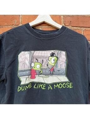 Vintage invader zim dumb like a moose t shirt 00s